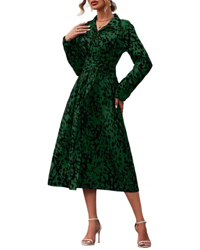 Amina Glam Midi Dress In Green