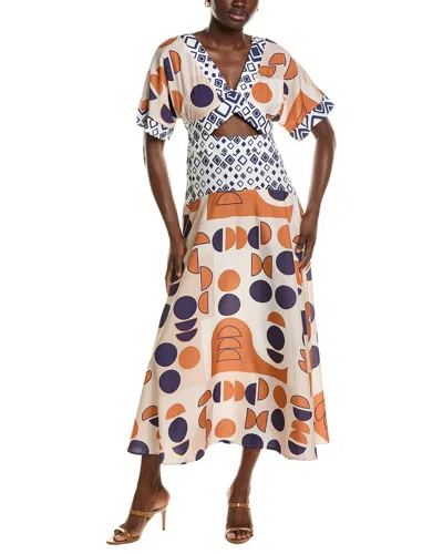 Amina Glam Midi Dress In Multi