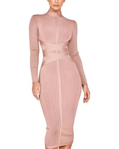 Amina Glam Midi Dress In Neutral