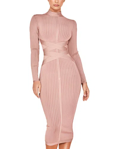 Amina Glam Midi Dress In Neutral