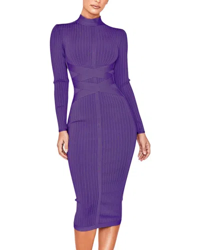 Amina Glam Midi Dress In Purple