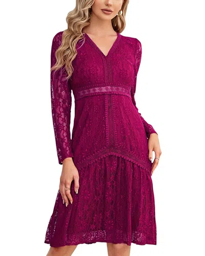Amina Glam Midi Dress In Purple