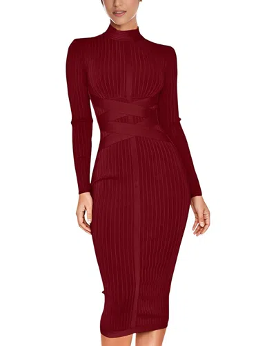 Amina Glam Midi Dress In Red