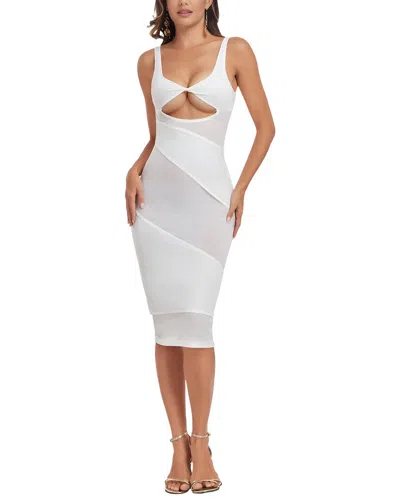 Amina Glam Midi Dress In White