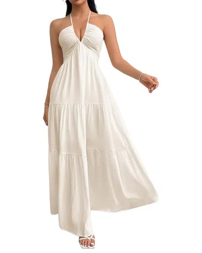 Amina Glam Midi Dress In White
