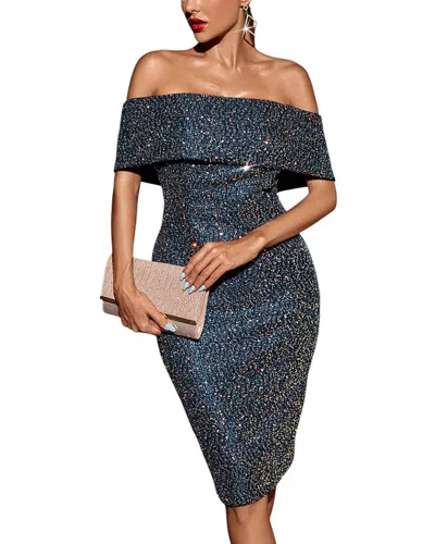 Amina Glam Mini Dress In Black