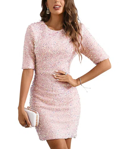 Amina Glam Mini Dress In Pink