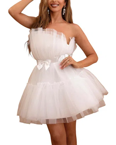 Amina Glam Mini Dress In White