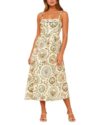 Amina Glam Mini Dress In Beige
