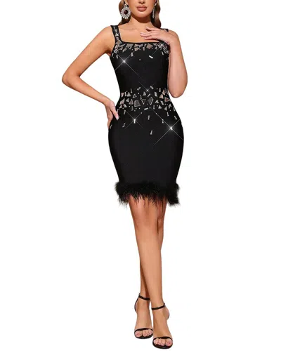 Amina Glam Mini Dress In Black