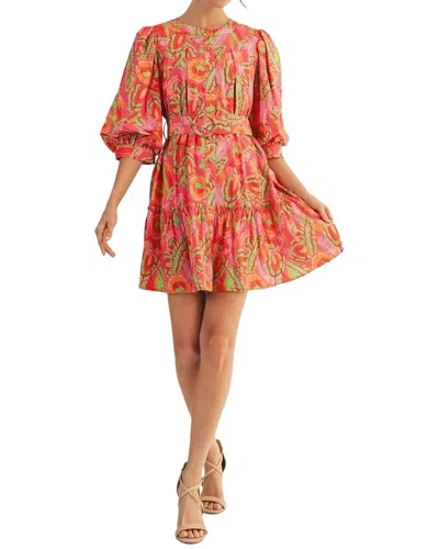 Amina Glam Mini Dress In Coral
