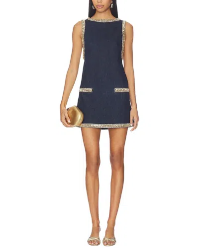 Amina Glam Mini Dress In Dark Blue