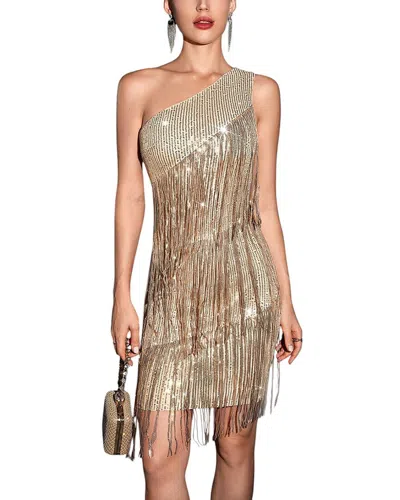 Amina Glam Mini Dress In Gold