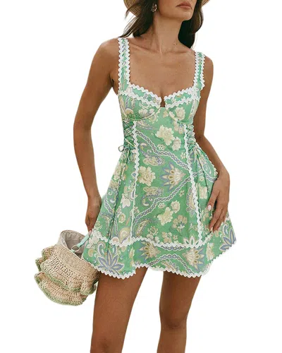 Amina Glam Mini Dress In Green