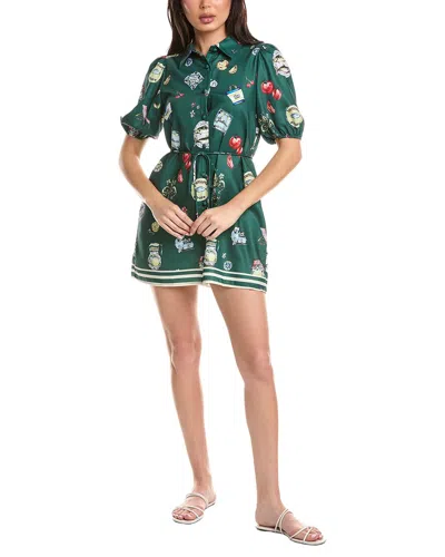 Amina Glam Mini Dress In Green