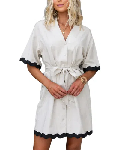 Amina Glam Mini Dress In Light Grey