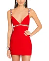 Amina Glam Mini Dress In Red