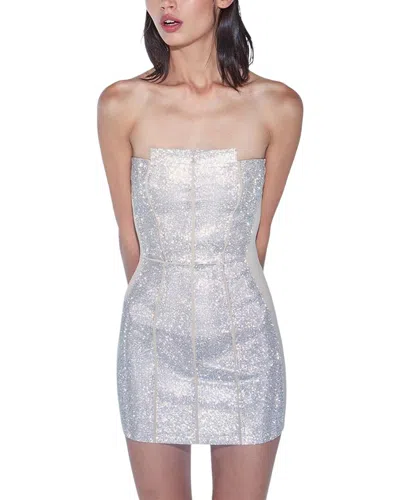 Amina Glam Mini Dress In Silver