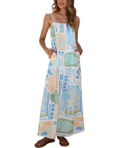 Amina Glam Printed Maxi Dress In Multi