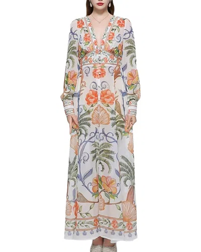 Amina Glam Printed Maxi Dress In Multi