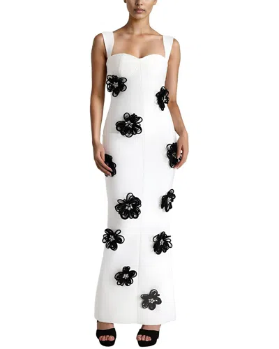 Amina Glam Printed Maxi Dress In White