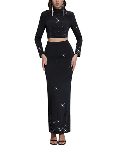 Amina Glam Set (top & Skirt) In Black