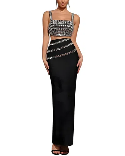 Amina Glam Set (top & Skirt) In Black