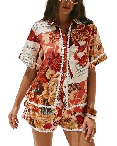 Amina Glam Shirt & Short Set In Multi