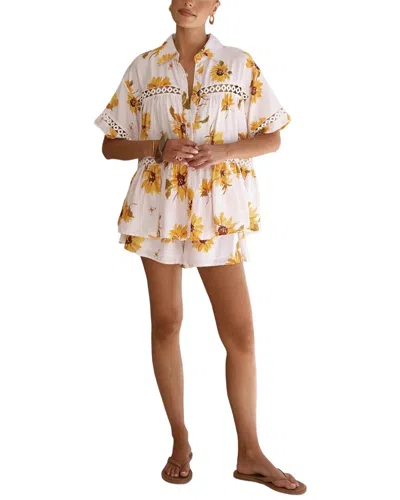 Amina Glam Shirt & Short Set In White