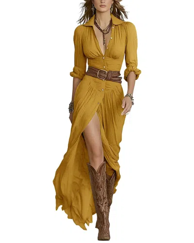 Amina Glam Shirt Dress In Yellow