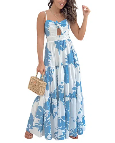 Amina Glam Sleeveless Maxi Dress In Blue