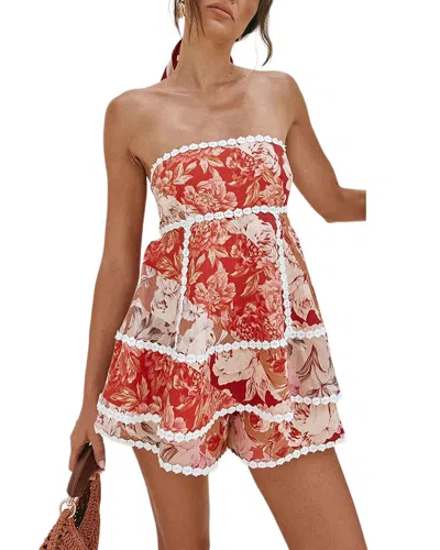 Amina Glam Top & Short Set In Red