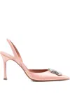 Amina Muaddi 100mm Camelia Slingback Embellished 90 Pump In Pink