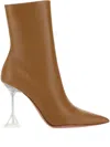 Amina Muaddi 100mm Giorgia Nappa Leather Pointed-toe Ankle Boots