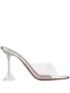 Amina Muaddi Transparent Pvc Lupita Glass Mules In 白色