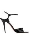 Amina Muaddi Adut Crystal-embellished Buckled Patent-leather Sandals