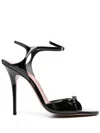 Amina Muaddi Adut Crystal-embellished Buckled Patent-leather Sandals