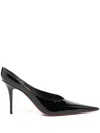 Amina Muaddi Anok Mule 105 In Patent Black In Black
