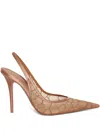 Amina Muaddi 105mm Anok Pumps In Neutral