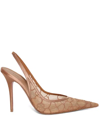 Amina Muaddi 105mm Anok Pumps In Neutral