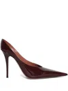 Amina Muaddi Anok Patent Leather Mules In Burgundy