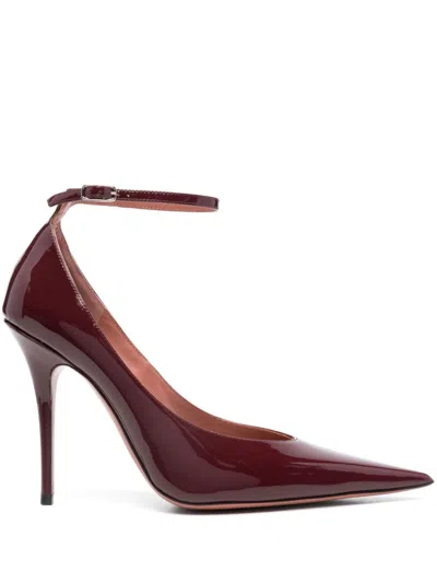 Amina Muaddi Anok Patent-leather Pumps In Red