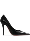 Amina Muaddi Patent Leather Anok Mules 105 Mm In Black