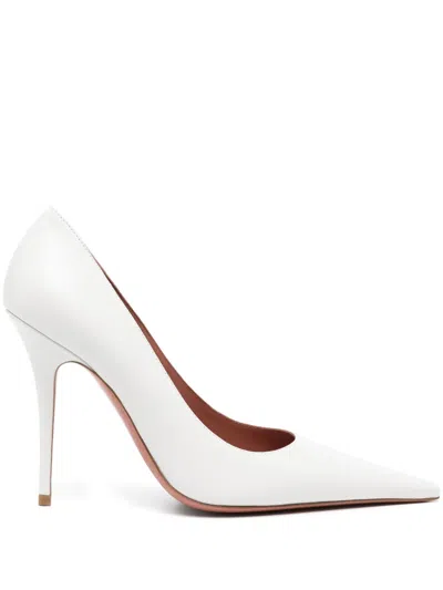 Amina Muaddi 105mm Barbara Pumps In White