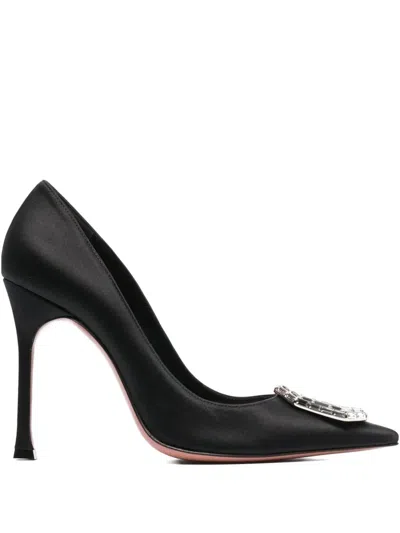Amina Muaddi 105mm Camelia Crystal-embellished Pointed-toe Pumps In Black