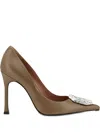 Amina Muaddi 105mm Camelia Crystal-embellished Pointed-toe Pumps In Brown