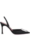 Amina Muaddi 105mm Camelia Pumps In Black