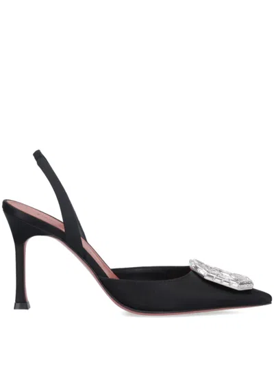 Amina Muaddi 105mm Camelia Pumps In Black