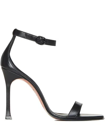 Amina Muaddi 105mm Kim Strappy Stiletto Sandals In Black