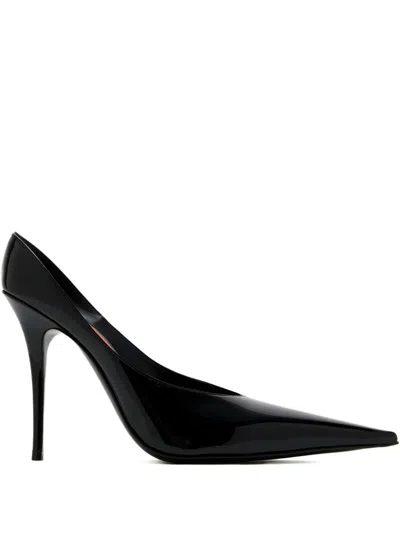 Amina Muaddi 105mm Leather Pumps